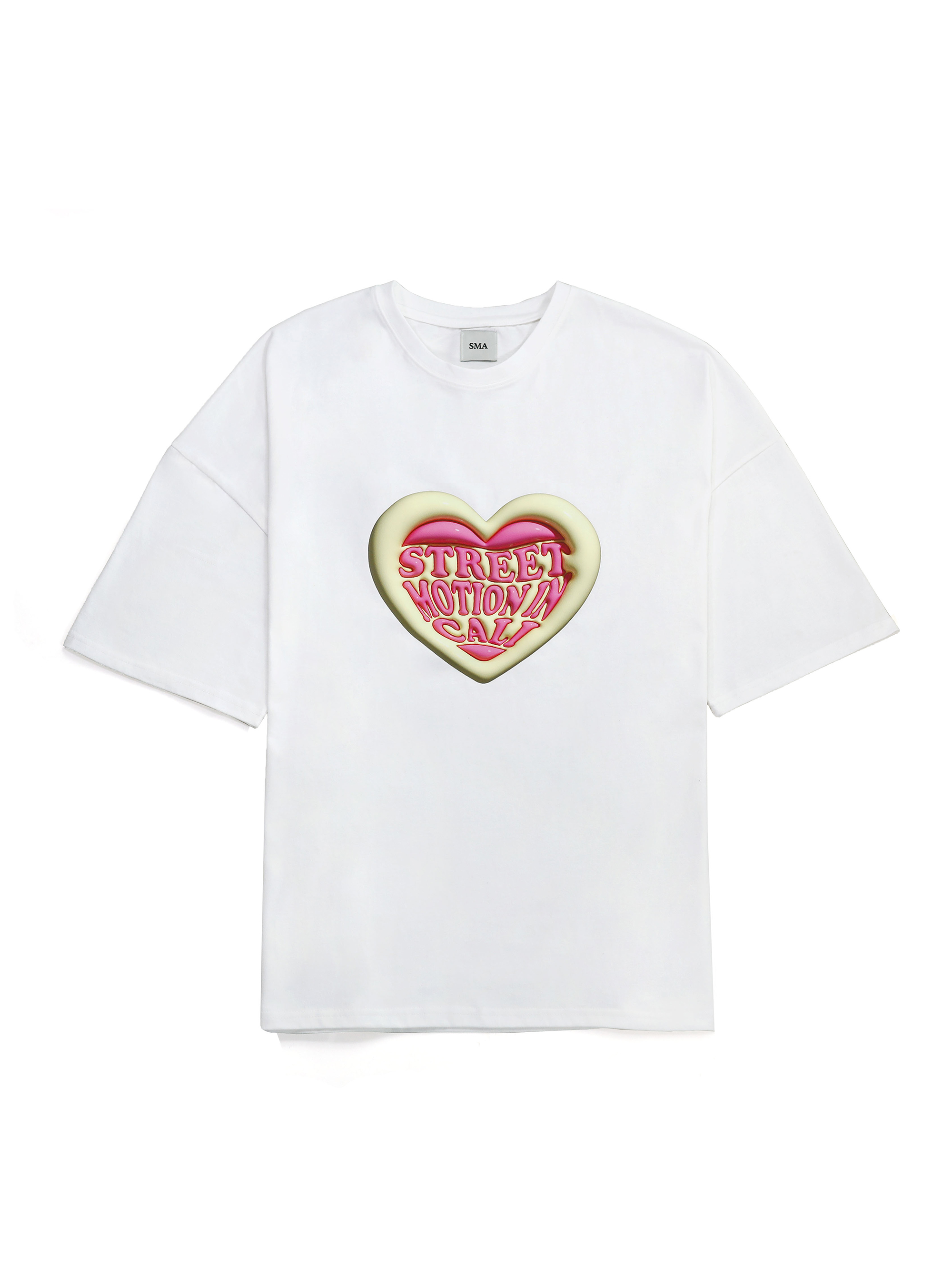Heart-Logo T-Shirt_White (Over-Fit) Unisex