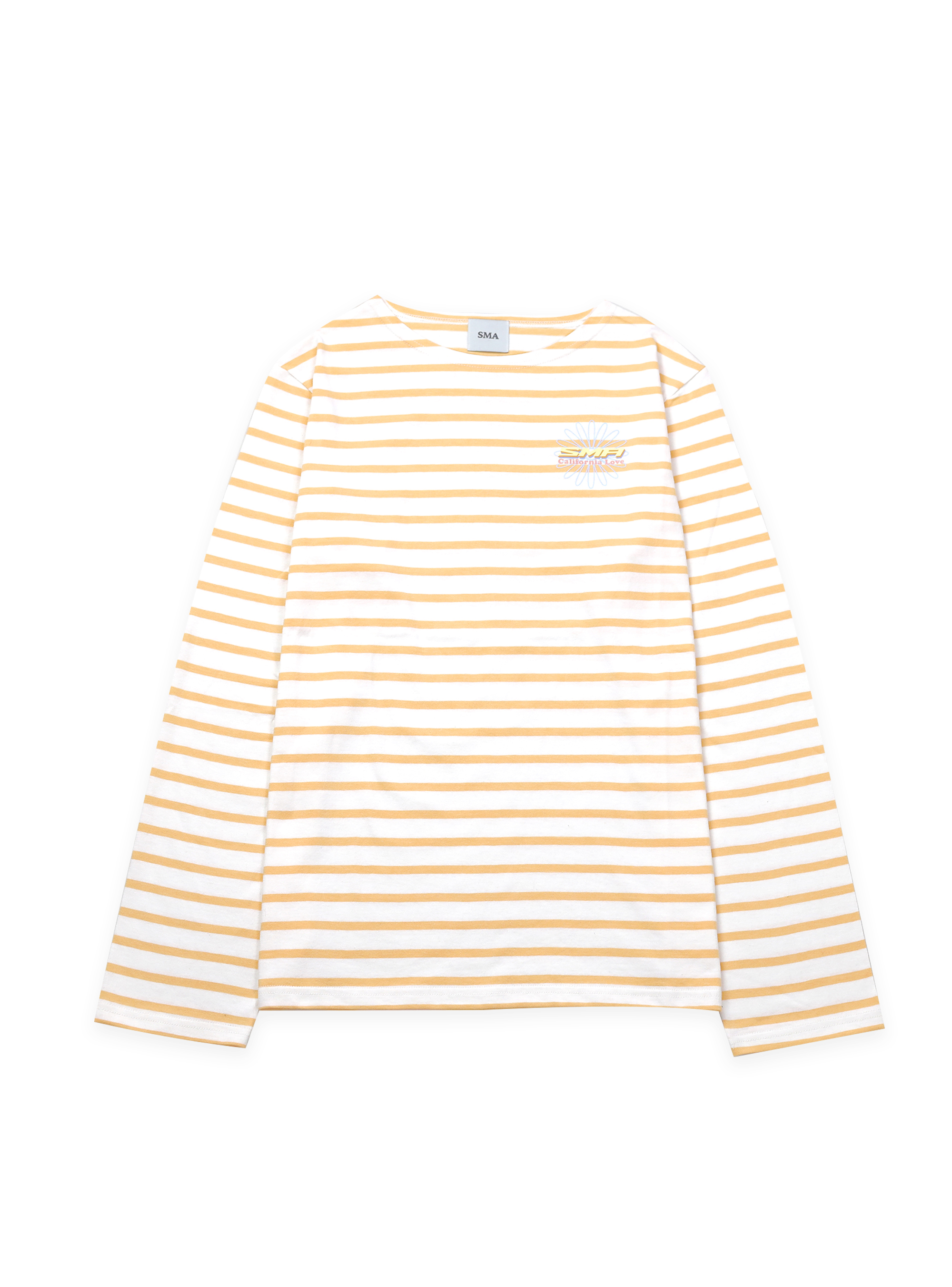 Daisy Long Sleeve Stripe_White Orange Unisex [30% SALE]